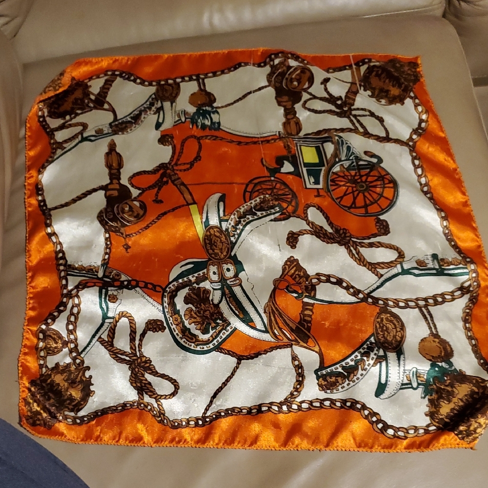 Elegant Orange and White Scarf